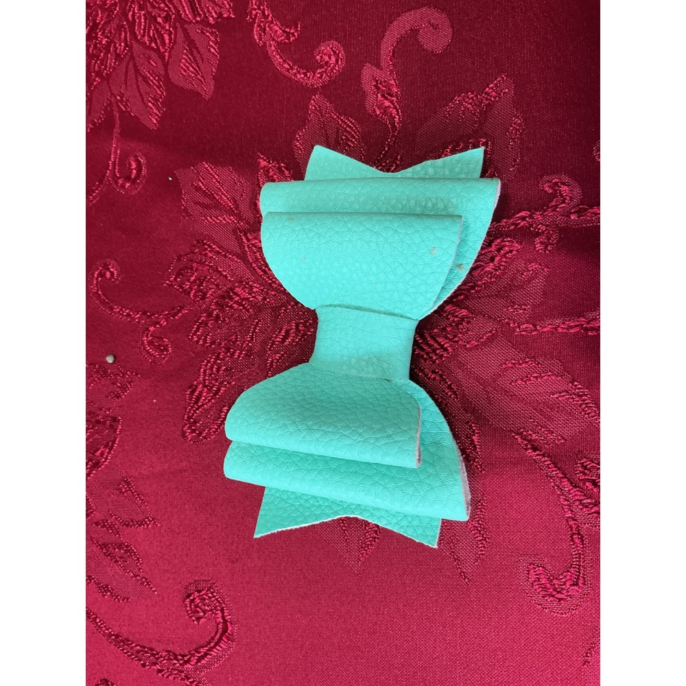 Handmade Hair Bow Set 3pc AChristmas Story Vampirina Mint Faux Leather Alligator - Picture 4 of 9